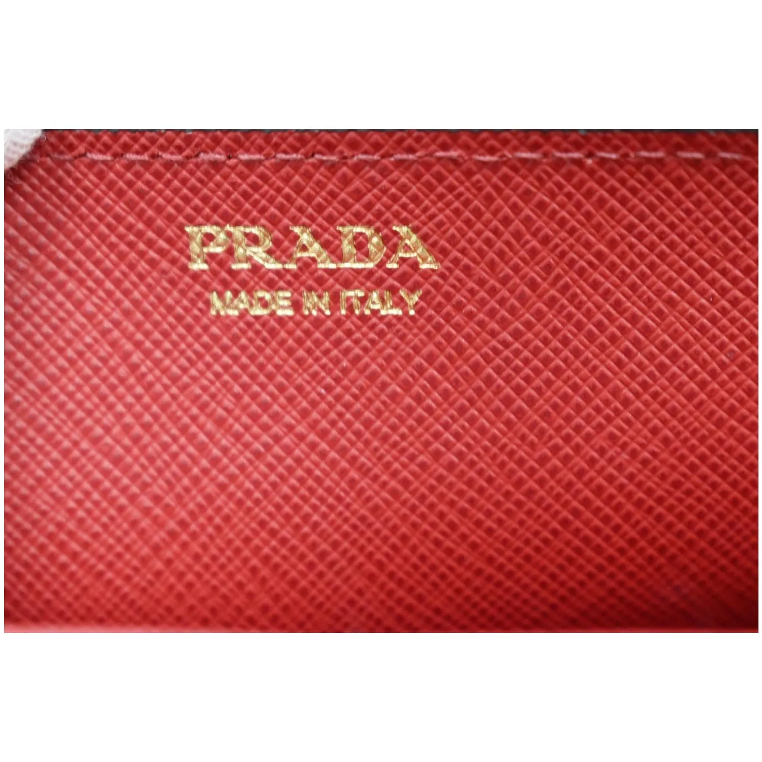 PRADA Saffiano Heart Print Long Leather Wallet on Chain Crossbody Bag Black