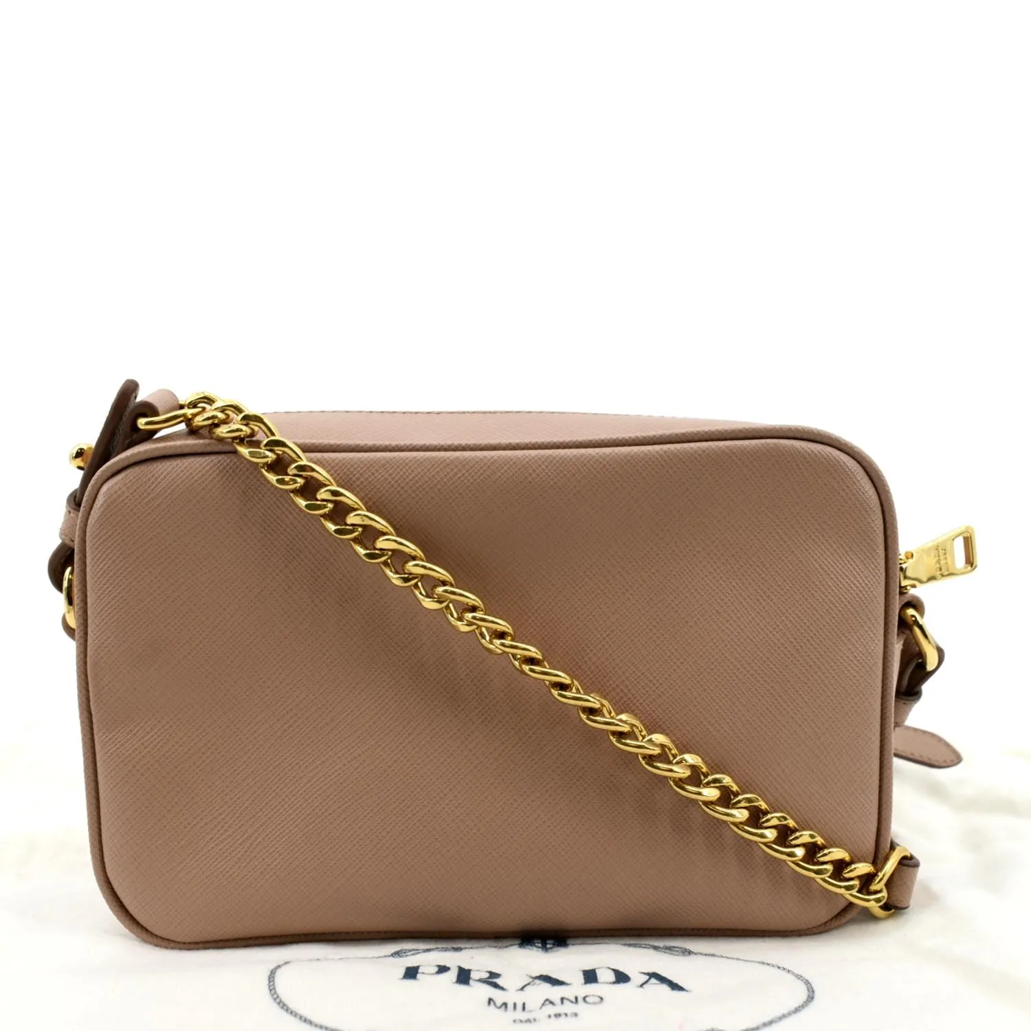 PRADA Small Saffiano Leather Camera Crossbody Bag Pink