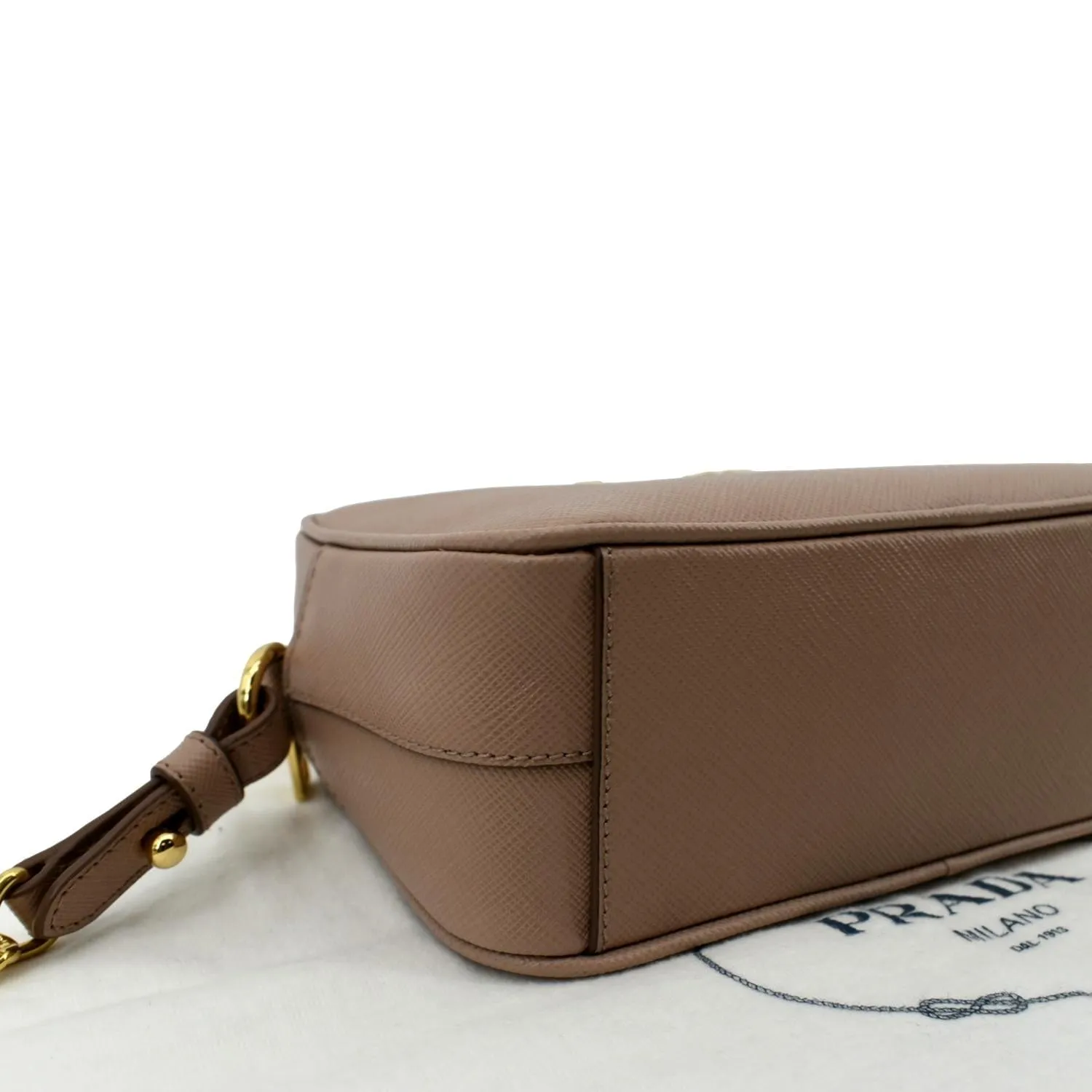 PRADA Small Saffiano Leather Camera Crossbody Bag Pink