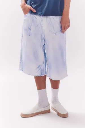 Raw Edge Dirty Painted Bermuda Short