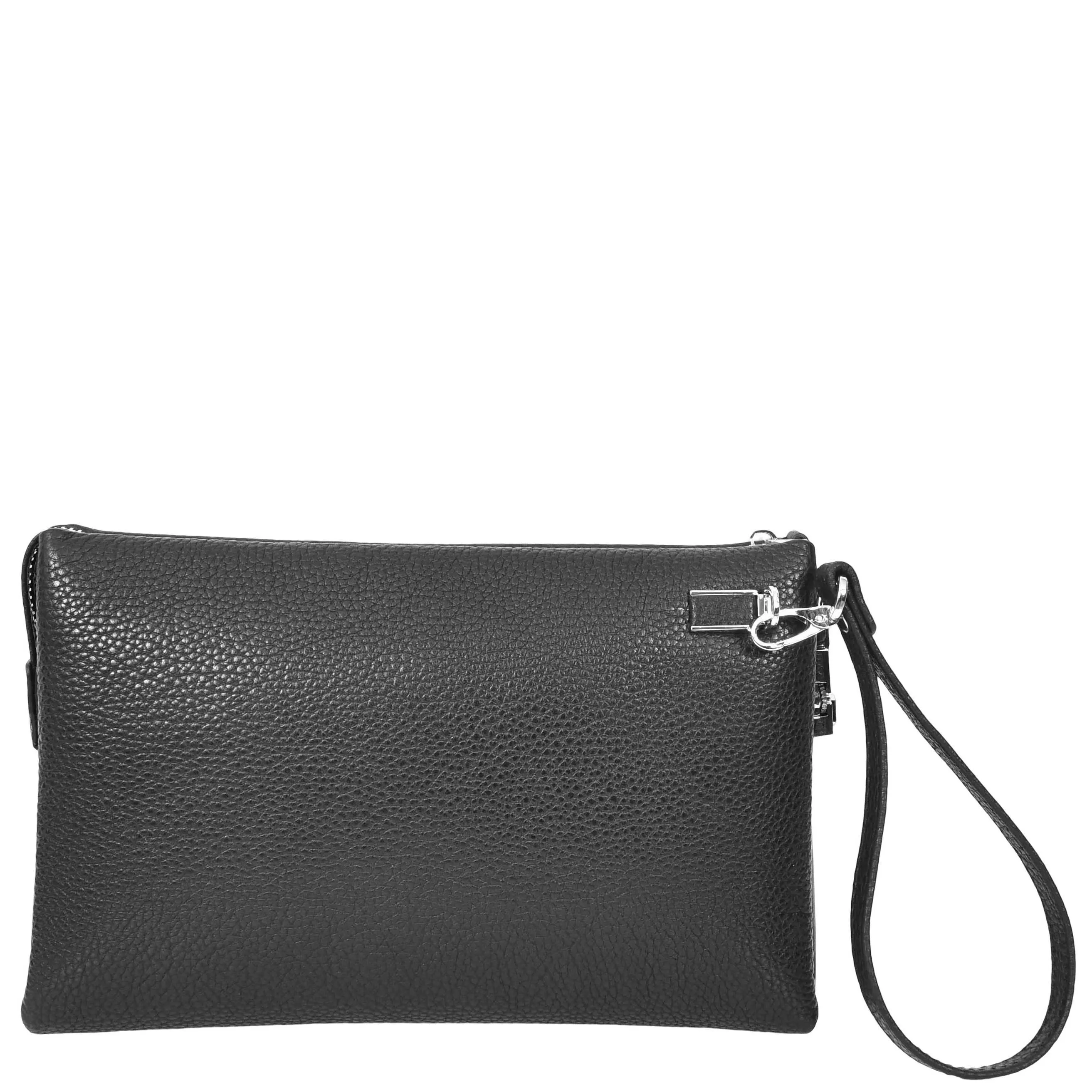 Real Leather Lockable Wrist Bag Thames Black