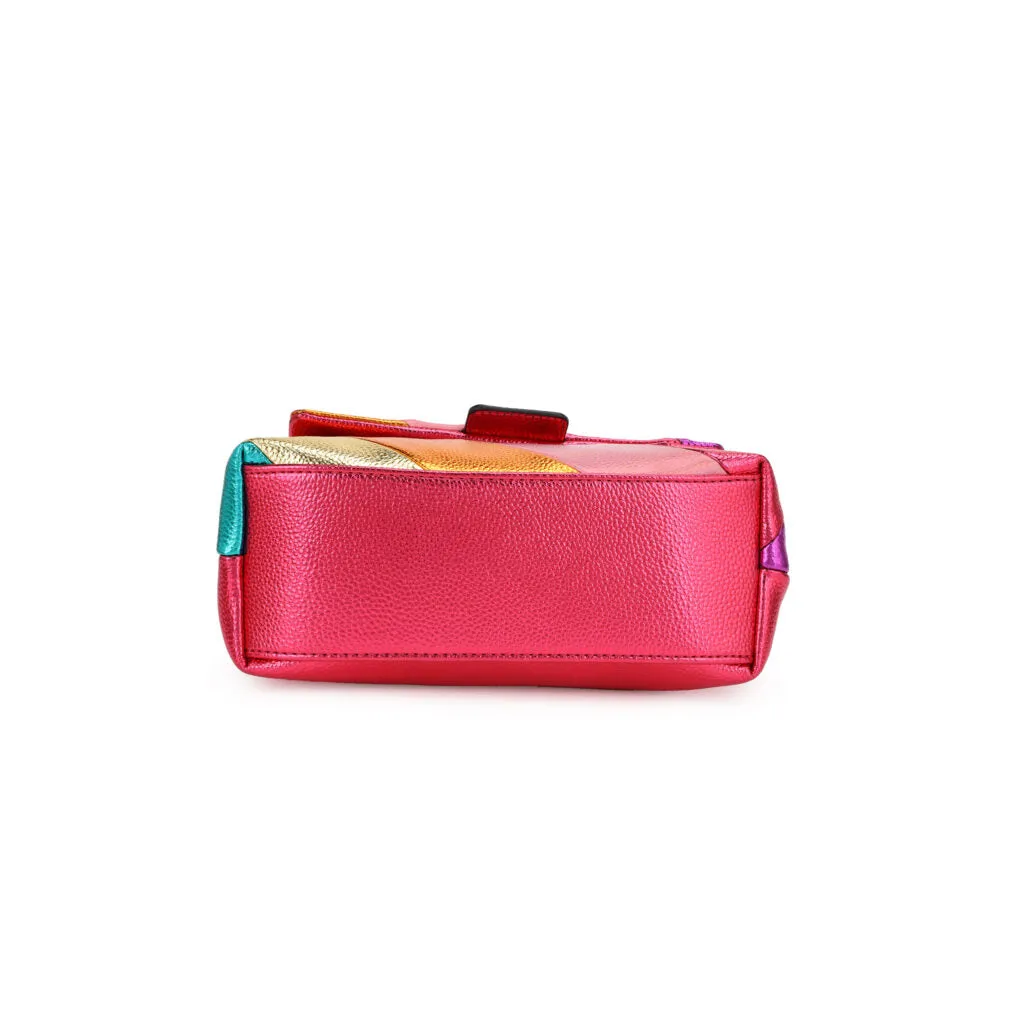 Red Metallic Multi Color Crossbody