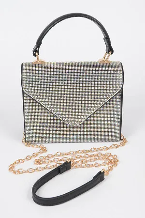 Rhinestone Single Handle Bag- Iridescent