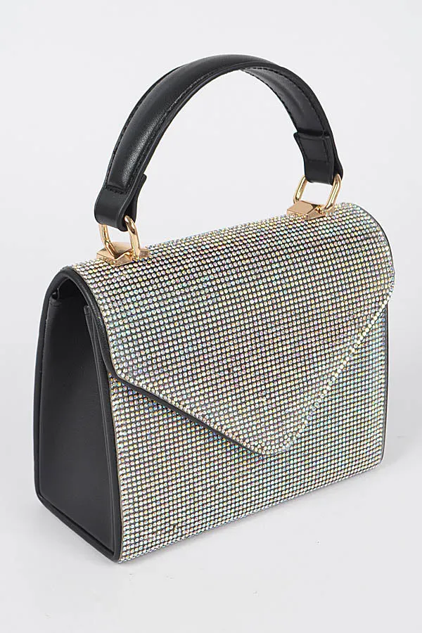 Rhinestone Single Handle Bag- Iridescent