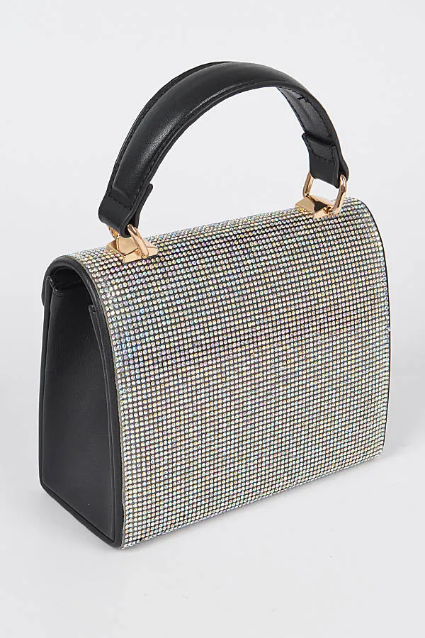 Rhinestone Single Handle Bag- Iridescent