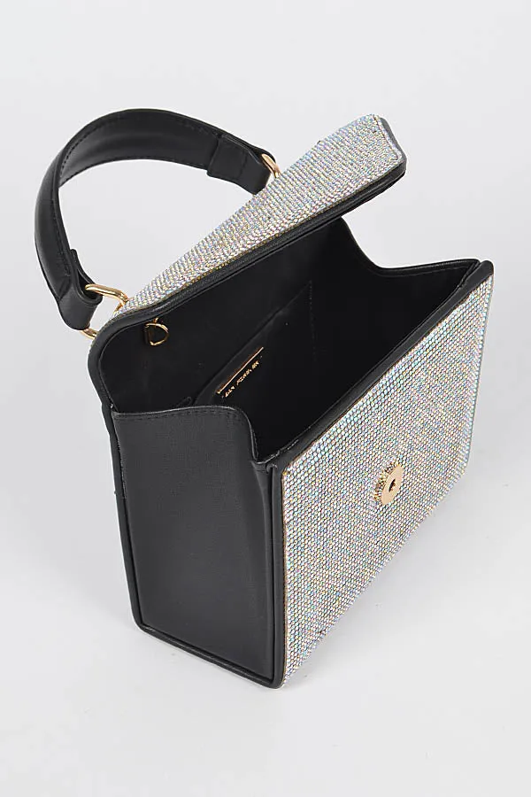 Rhinestone Single Handle Bag- Iridescent
