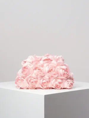 Rose Pattern Clutch Bag - Pink