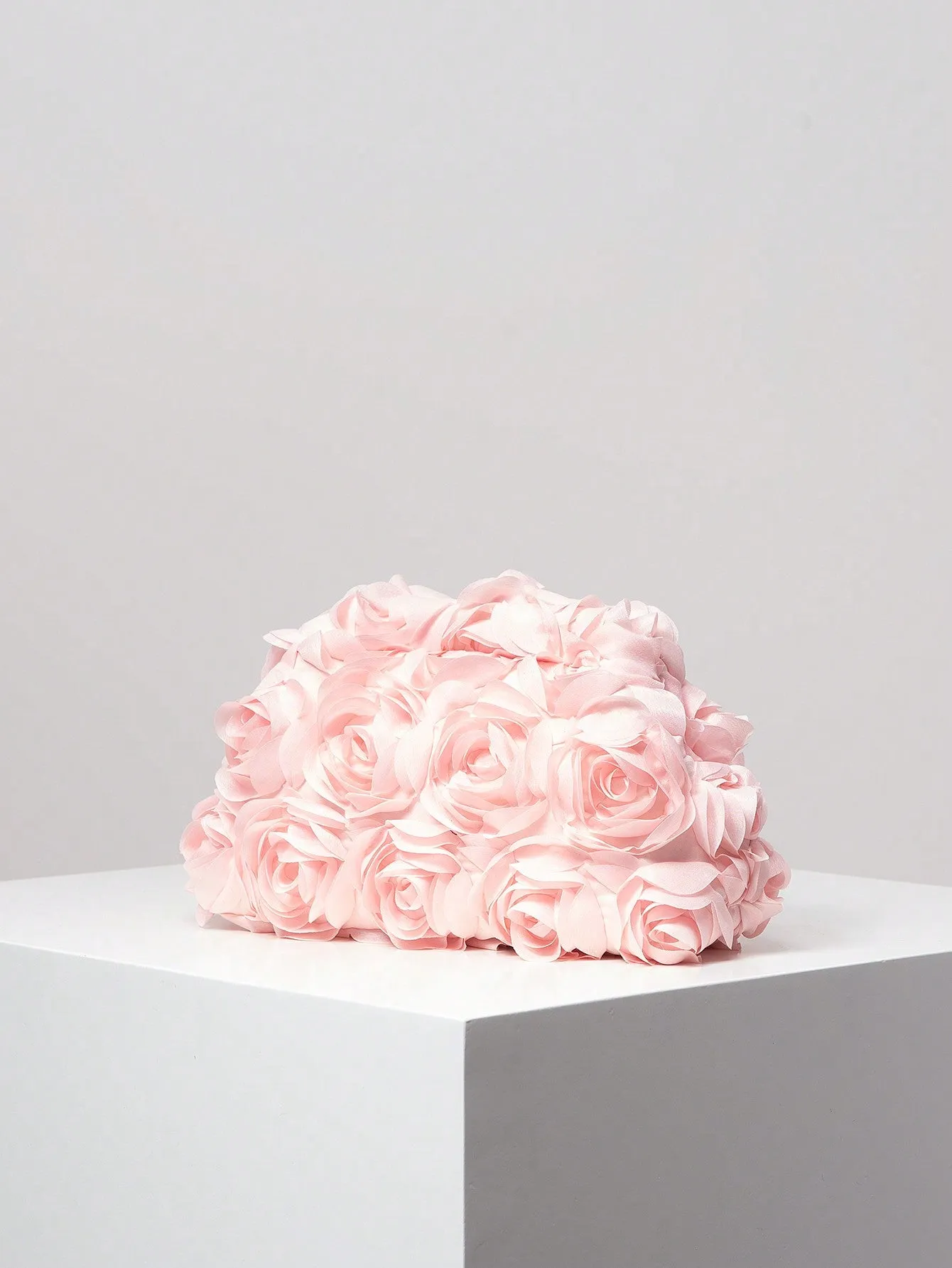 Rose Pattern Clutch Bag - Pink