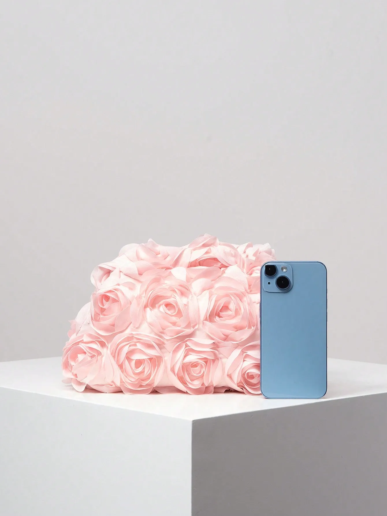Rose Pattern Clutch Bag - Pink
