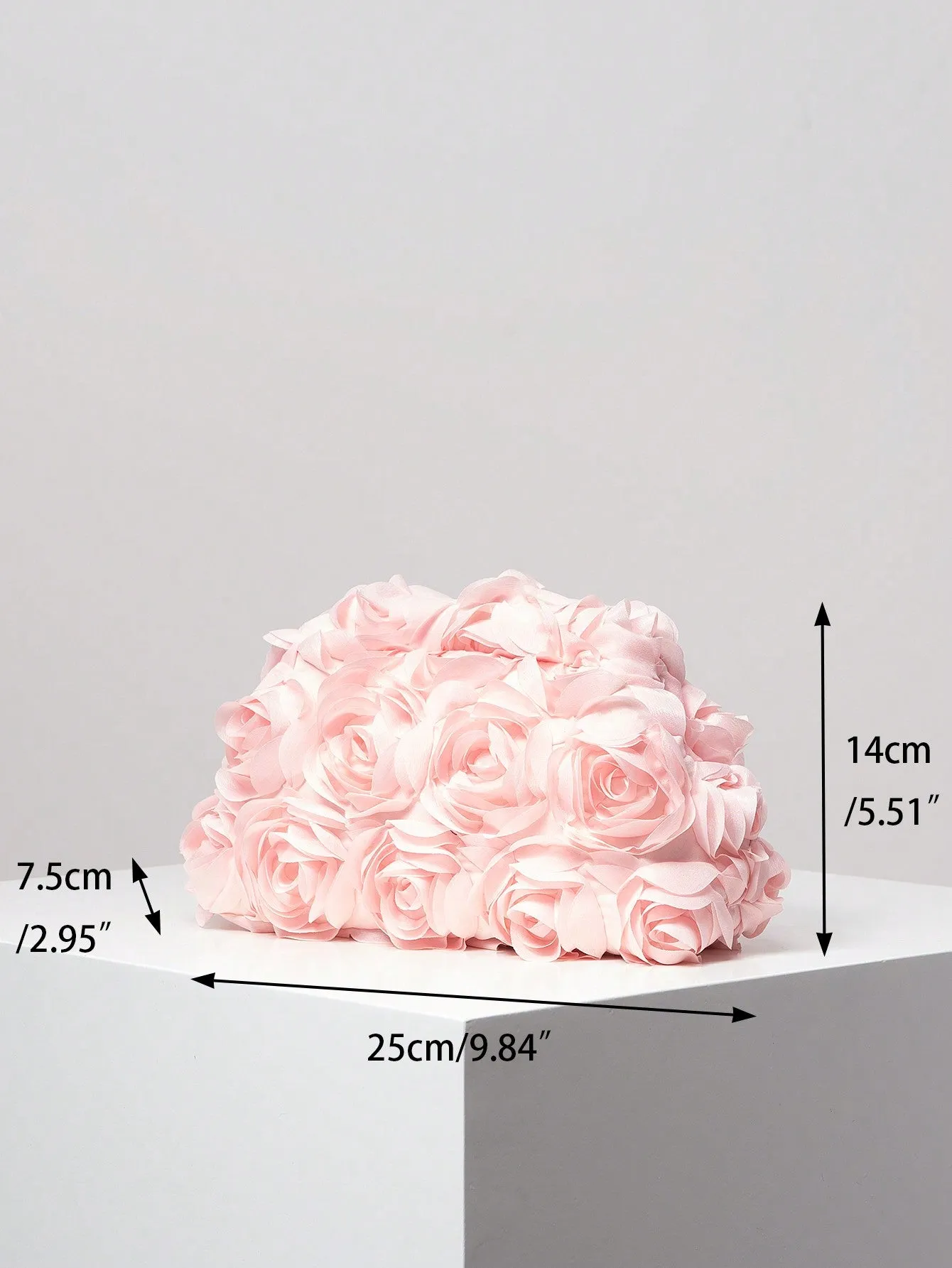 Rose Pattern Clutch Bag - Pink