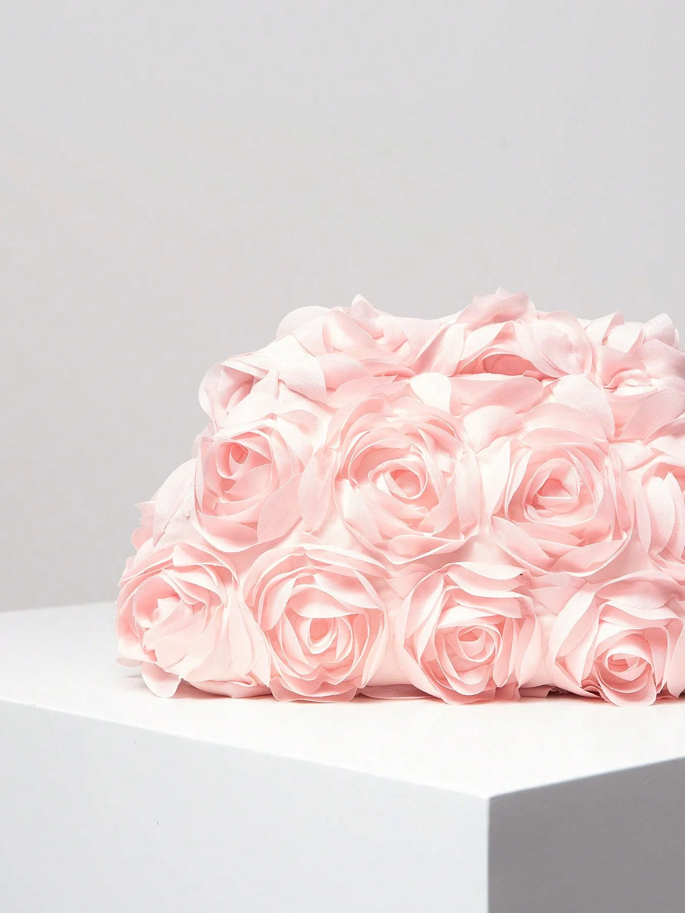 Rose Pattern Clutch Bag - Pink