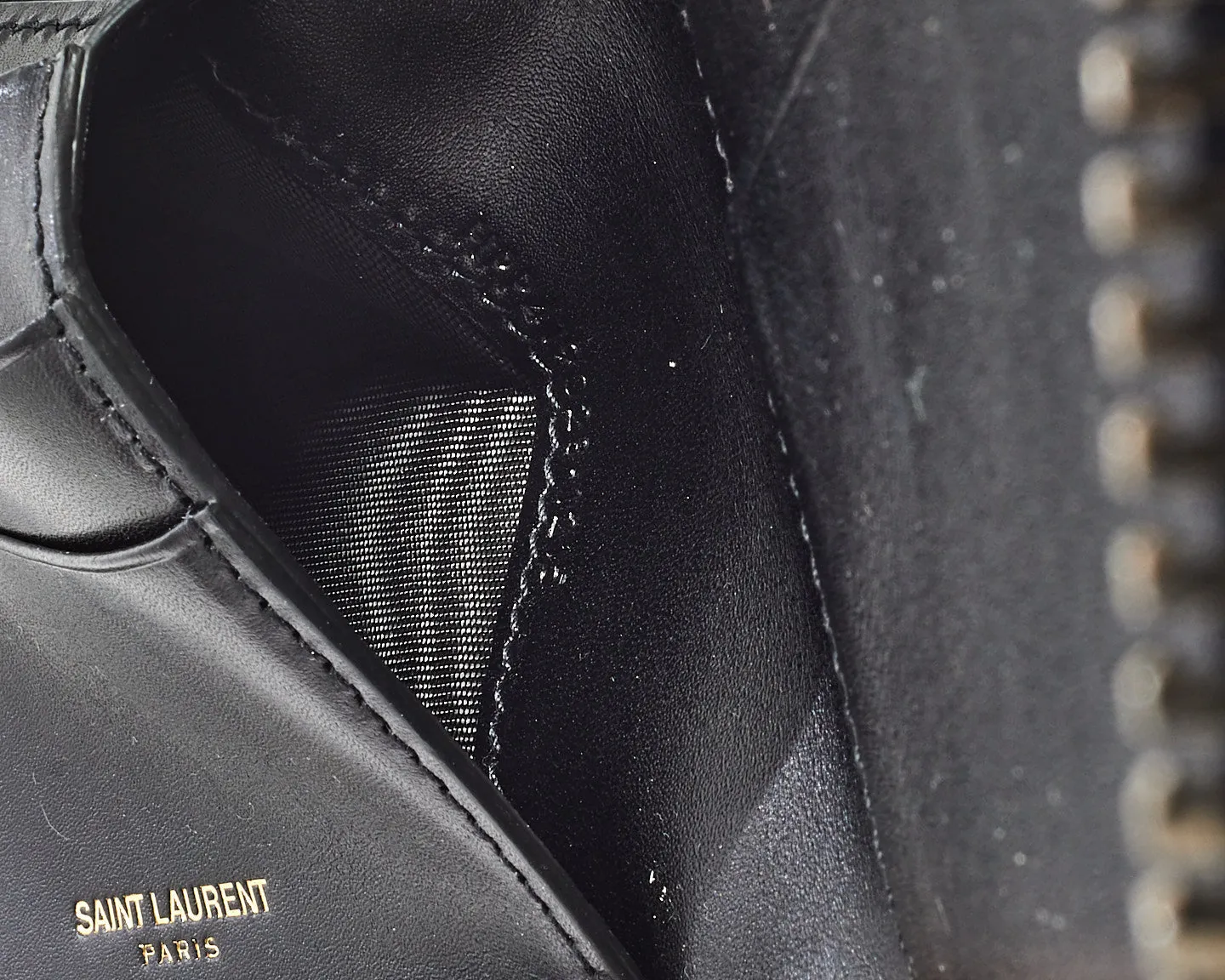 Saint Laurent Black & Brown Coated Canvas Rider California Star Compact Wallet