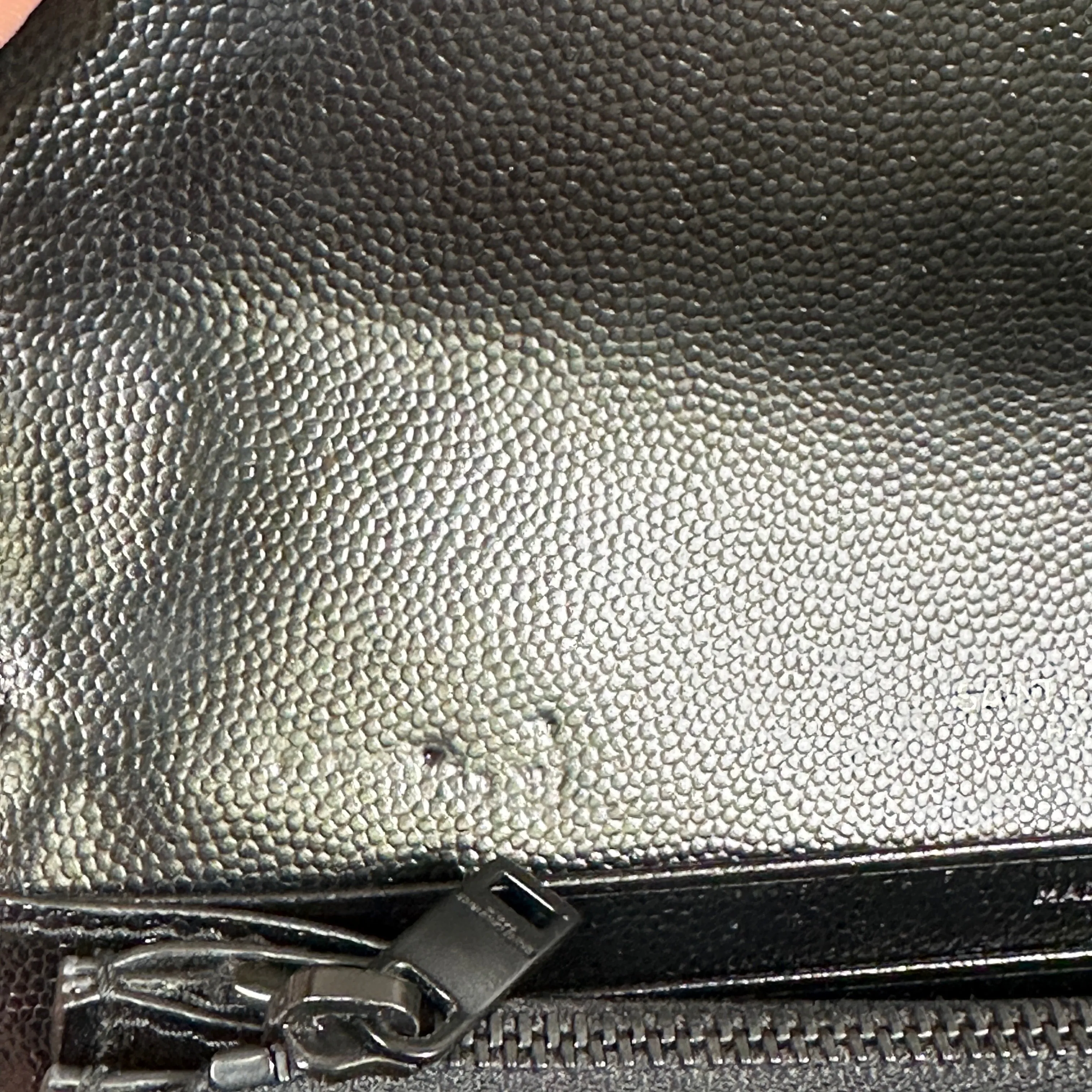 Saint Laurent YSL Monogram Large Flap Wallet in Grained Leather - Black