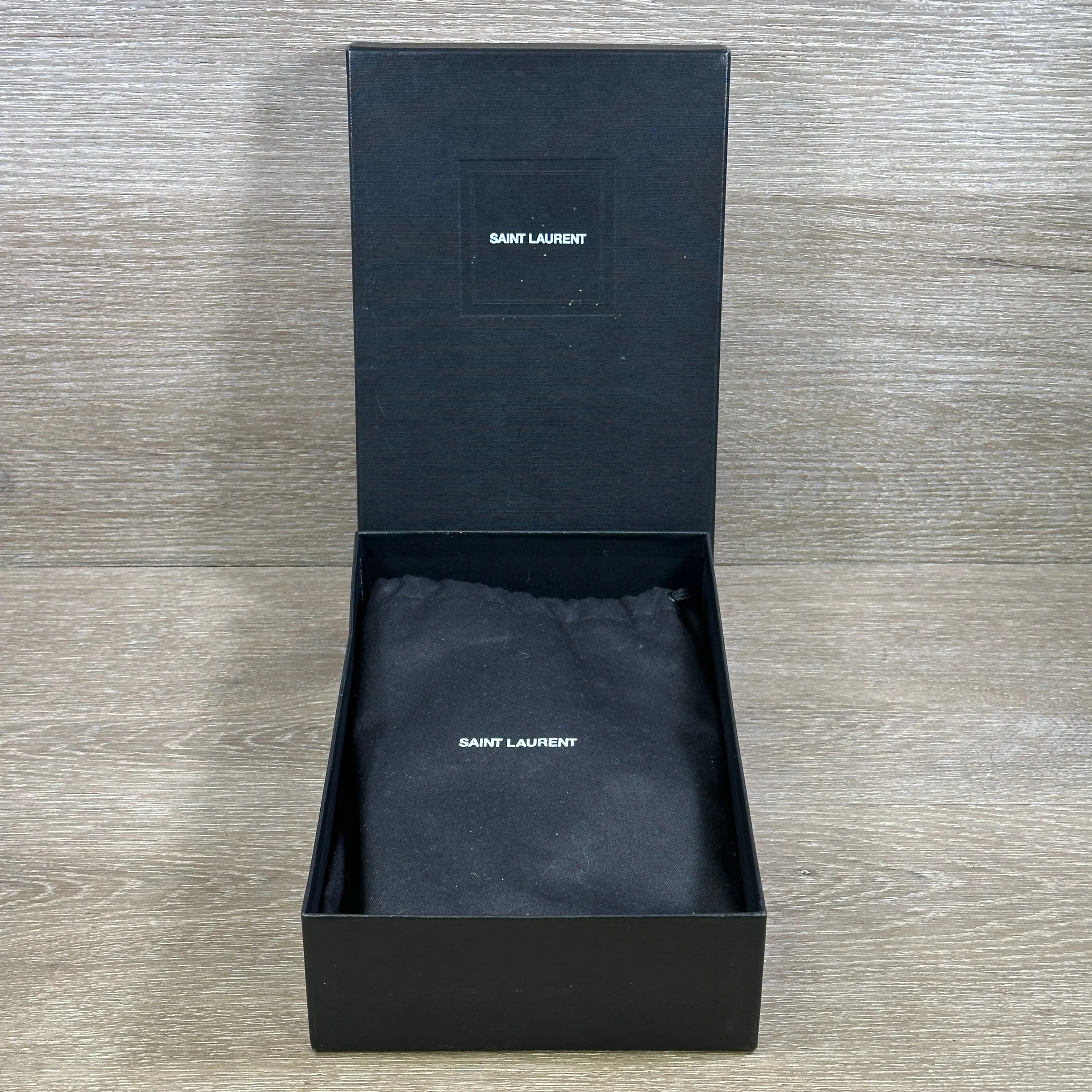 Saint Laurent YSL Monogram Large Flap Wallet in Grained Leather - Black