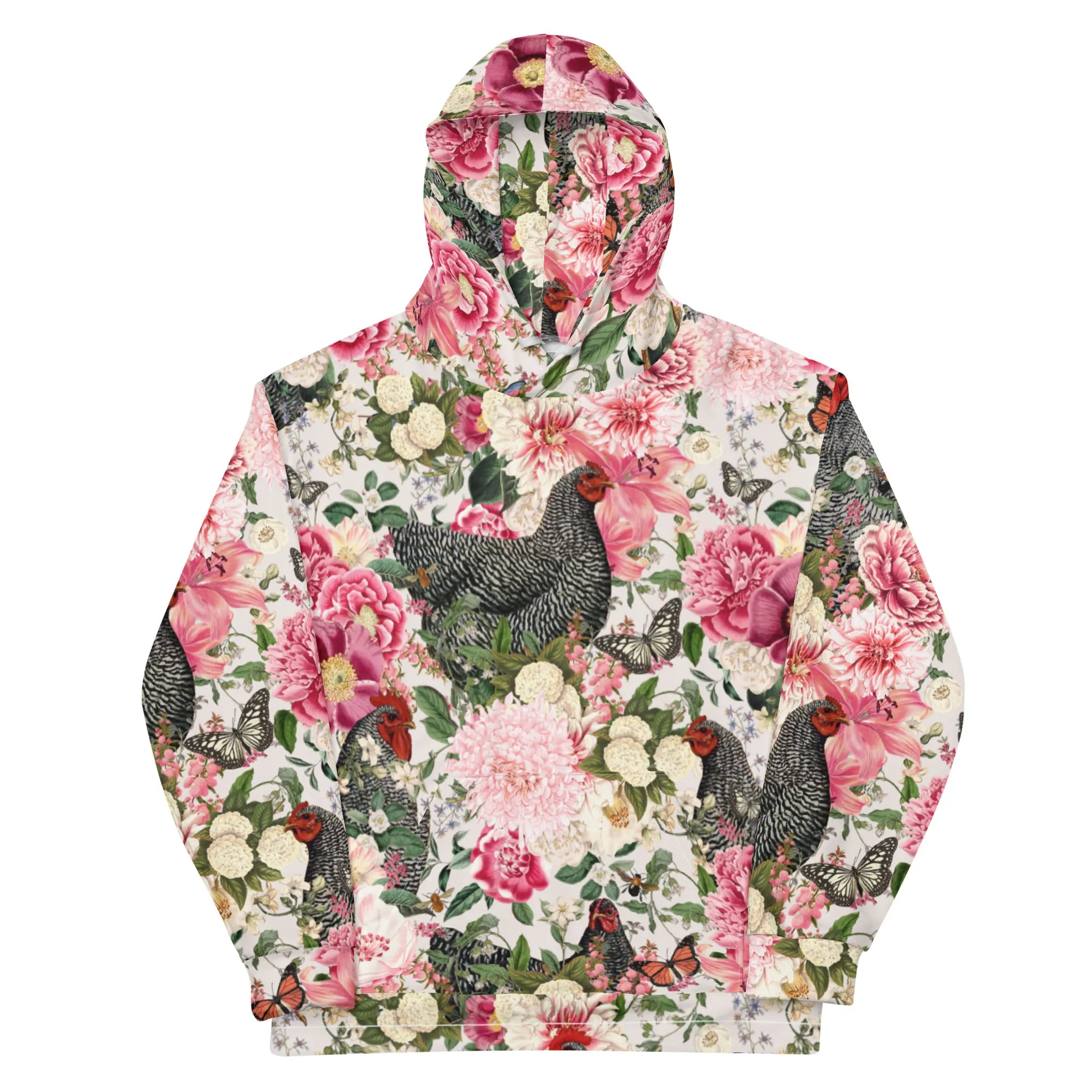Secret Chicken Garden Hoodie, barred rock neutral