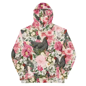 Secret Chicken Garden Hoodie, barred rock neutral