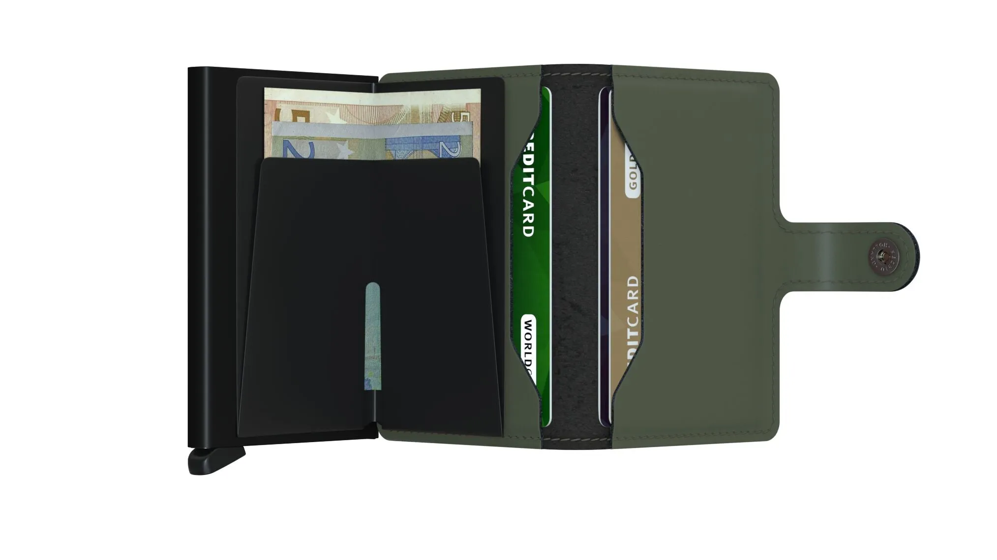 SECRID Miniwallet Leather - Matte Green-Black