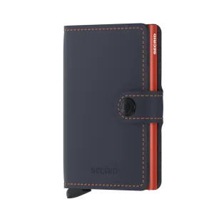 SECRID Miniwallet Leather - Matte Night Blue & Orange