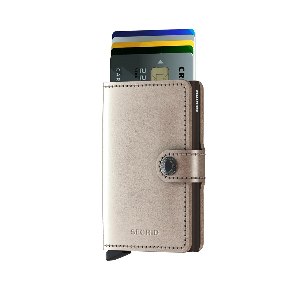 SECRID Miniwallet Leather - Metallic Champagne