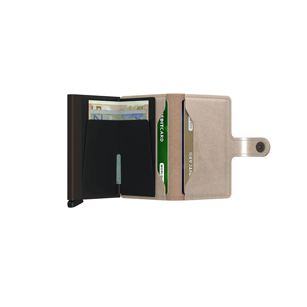SECRID Miniwallet Leather - Metallic Champagne