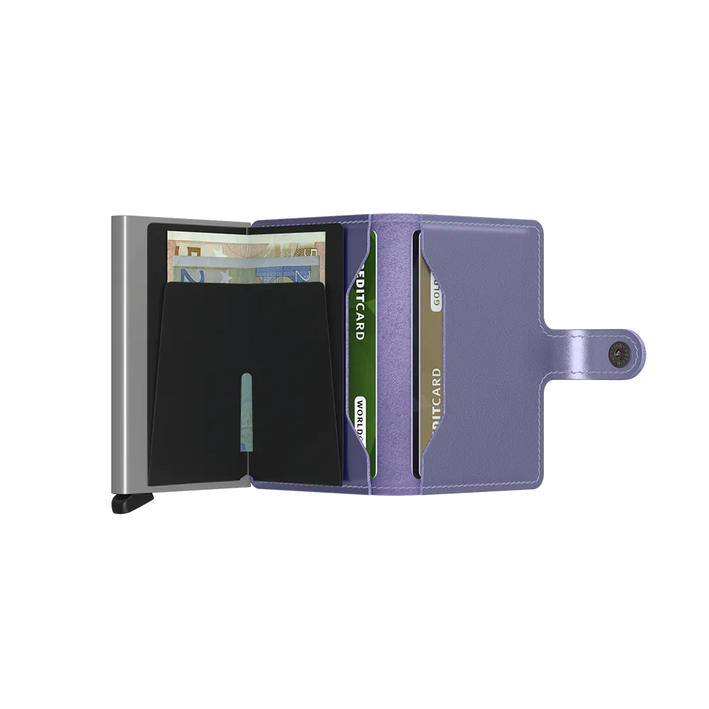 SECRID Miniwallet Leather - Metallic Lila
