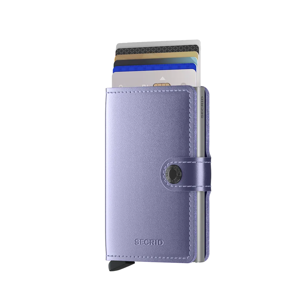 SECRID Miniwallet Leather - Metallic Lila
