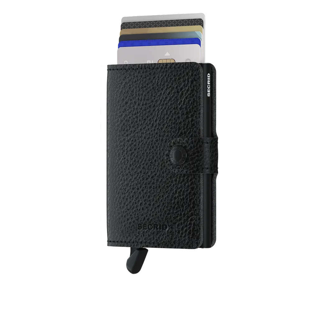 SECRID Miniwallet Leather - Veg Tanned Black-Black