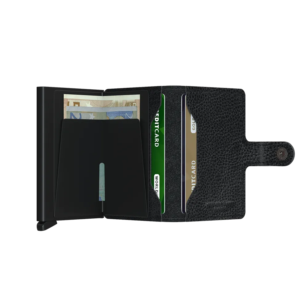SECRID Miniwallet Leather - Veg Tanned Black-Black