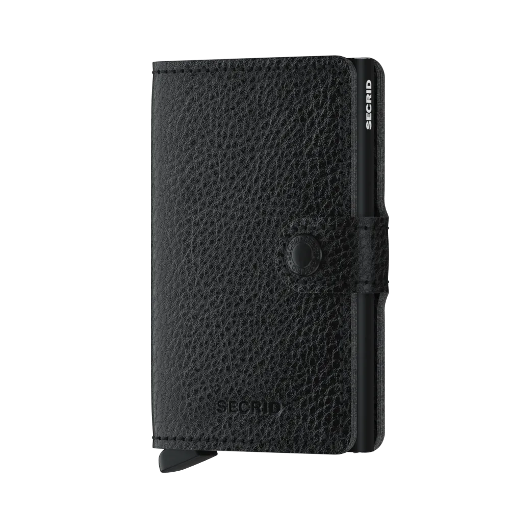 SECRID Miniwallet Leather - Veg Tanned Black-Black