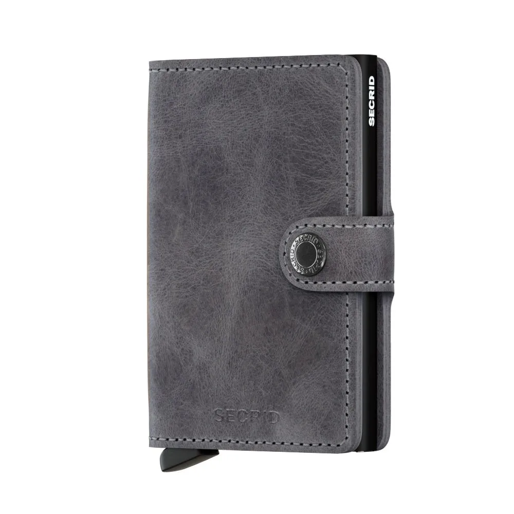 SECRID Miniwallet Leather - Vintage Grey-Black