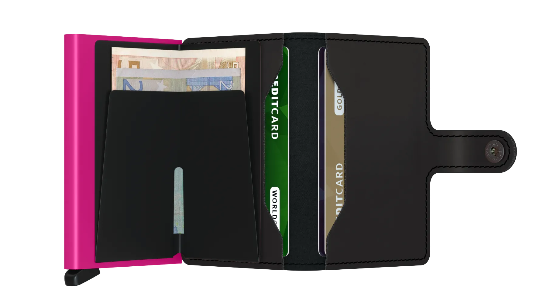 SECRID Miniwallet Matte - Black & Fuchsia