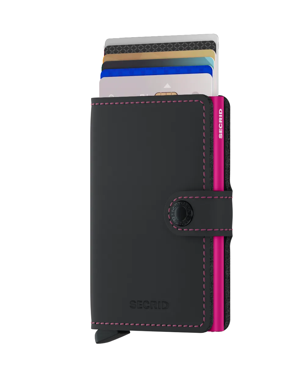 SECRID Miniwallet Matte - Black & Fuchsia