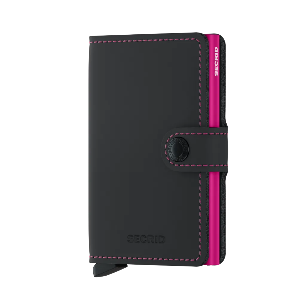 SECRID Miniwallet Matte - Black & Fuchsia