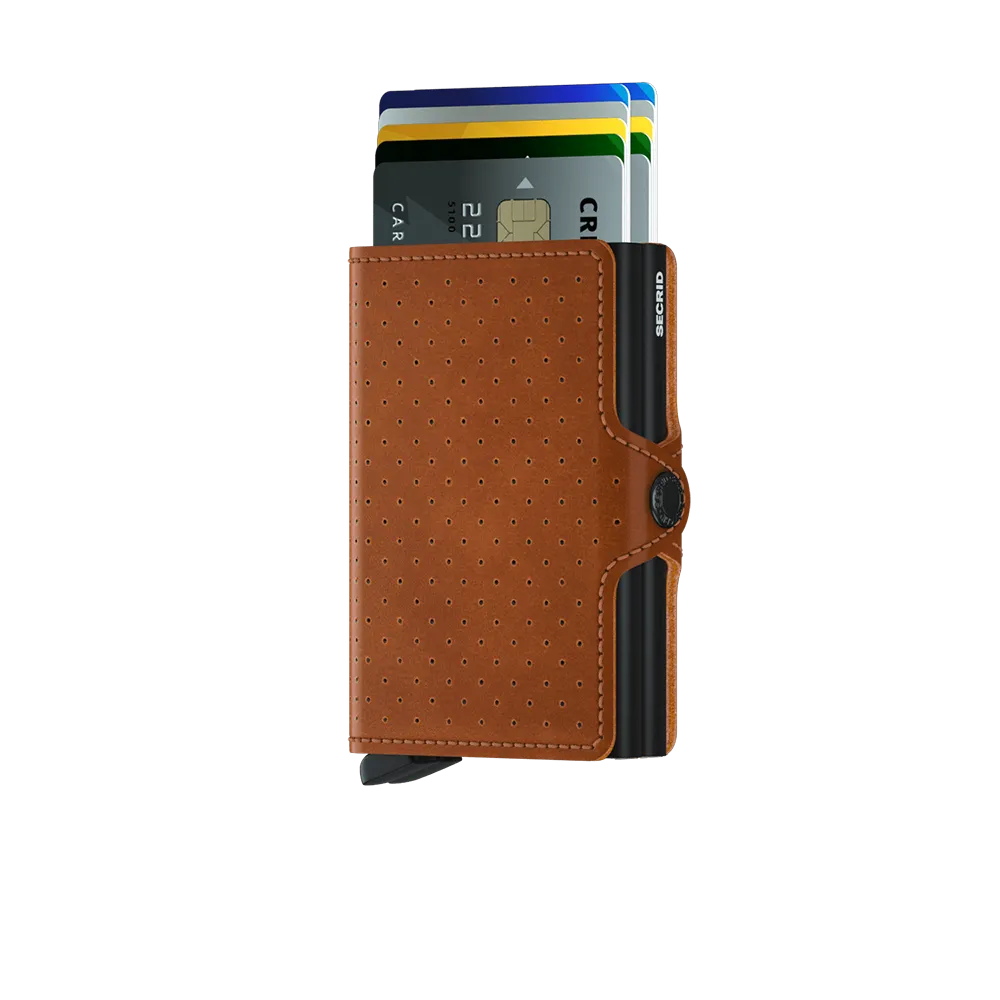 SECRID Twinwallet Leather - Perforated Cognac