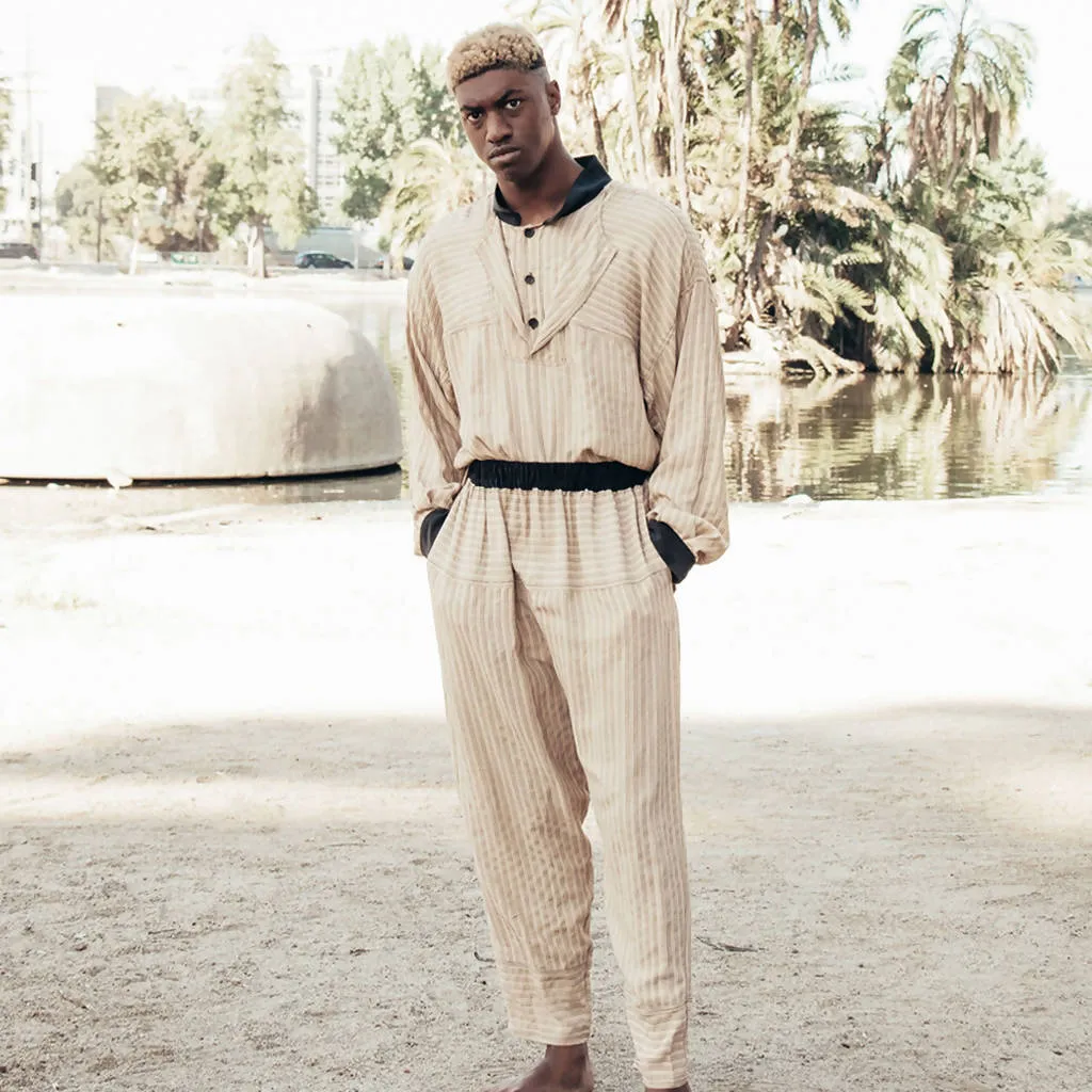 Shirting- PJ stripe/BLK
