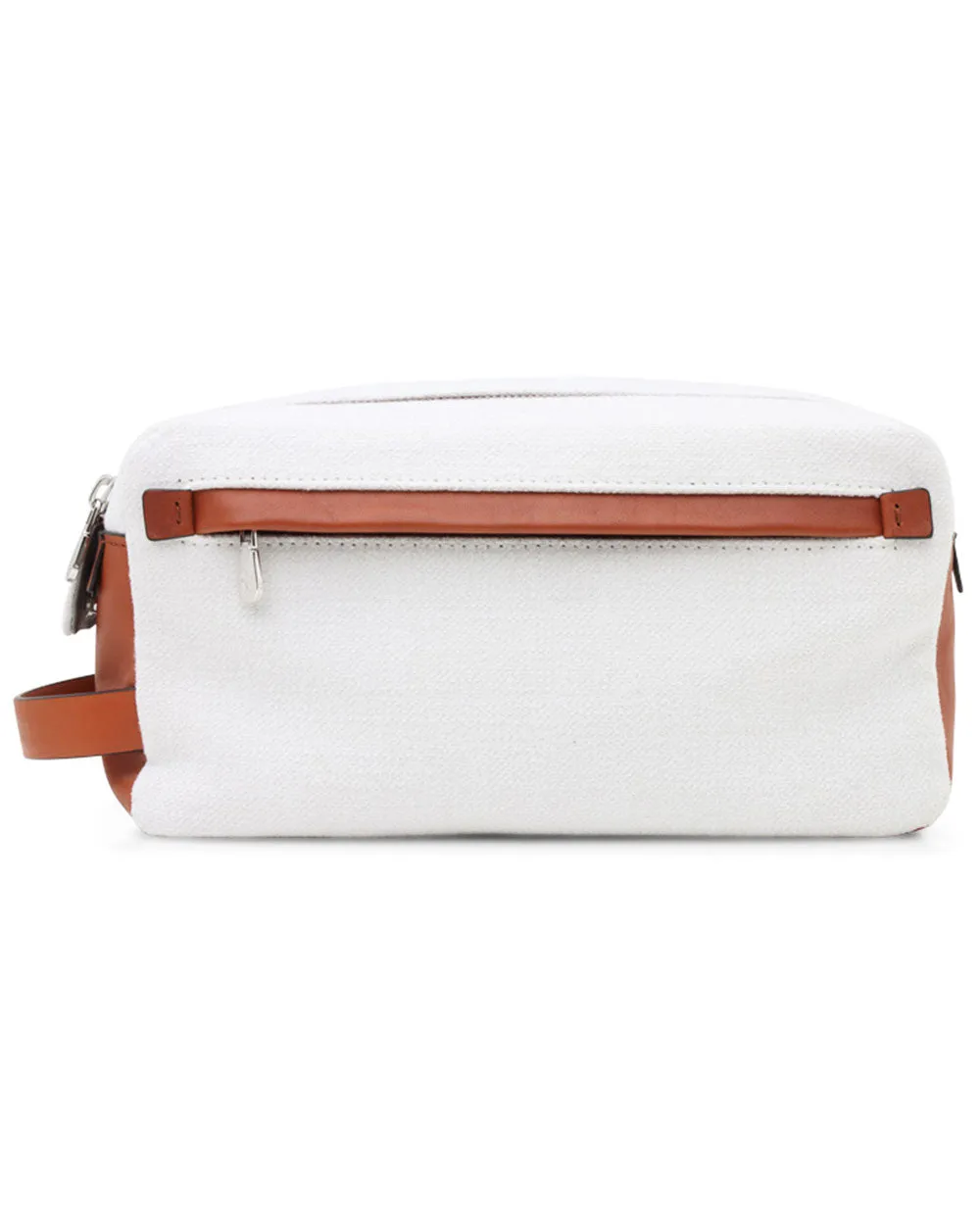 Silver Birch and Cognac Canvas Dopp Kit