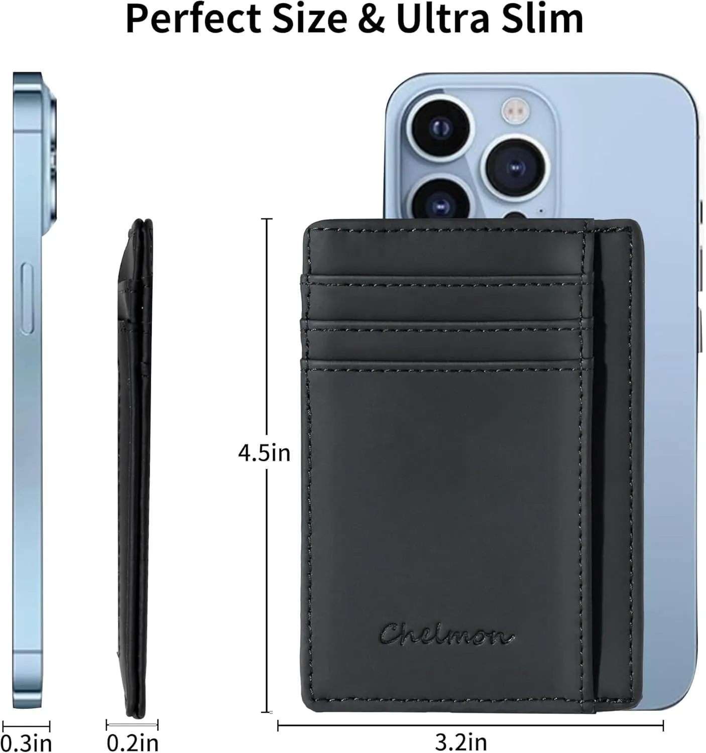 Slim Wallet for Men, Minimalist Front Pocket RFID Blocking Credit Card Holder