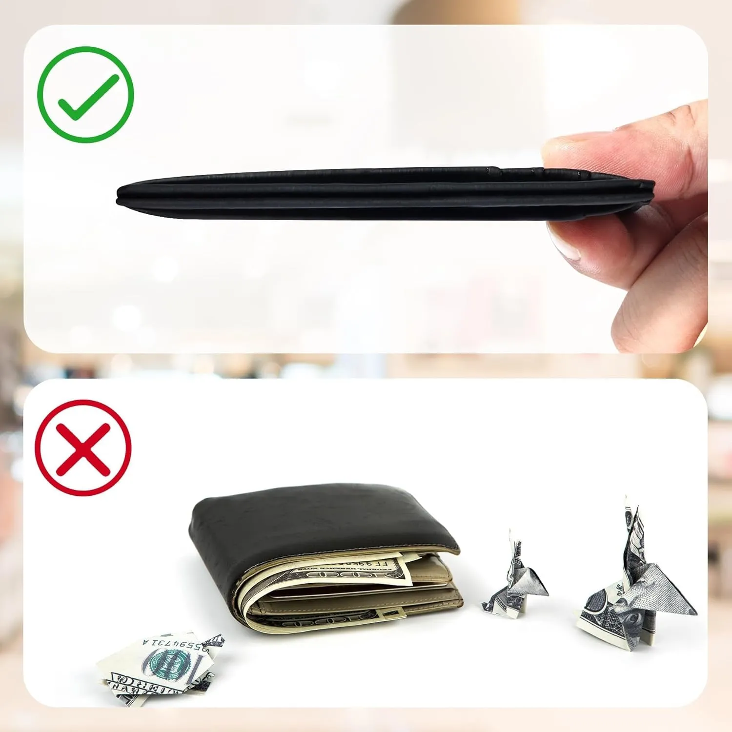 Slim Wallet for Men, Minimalist Front Pocket RFID Blocking Credit Card Holder
