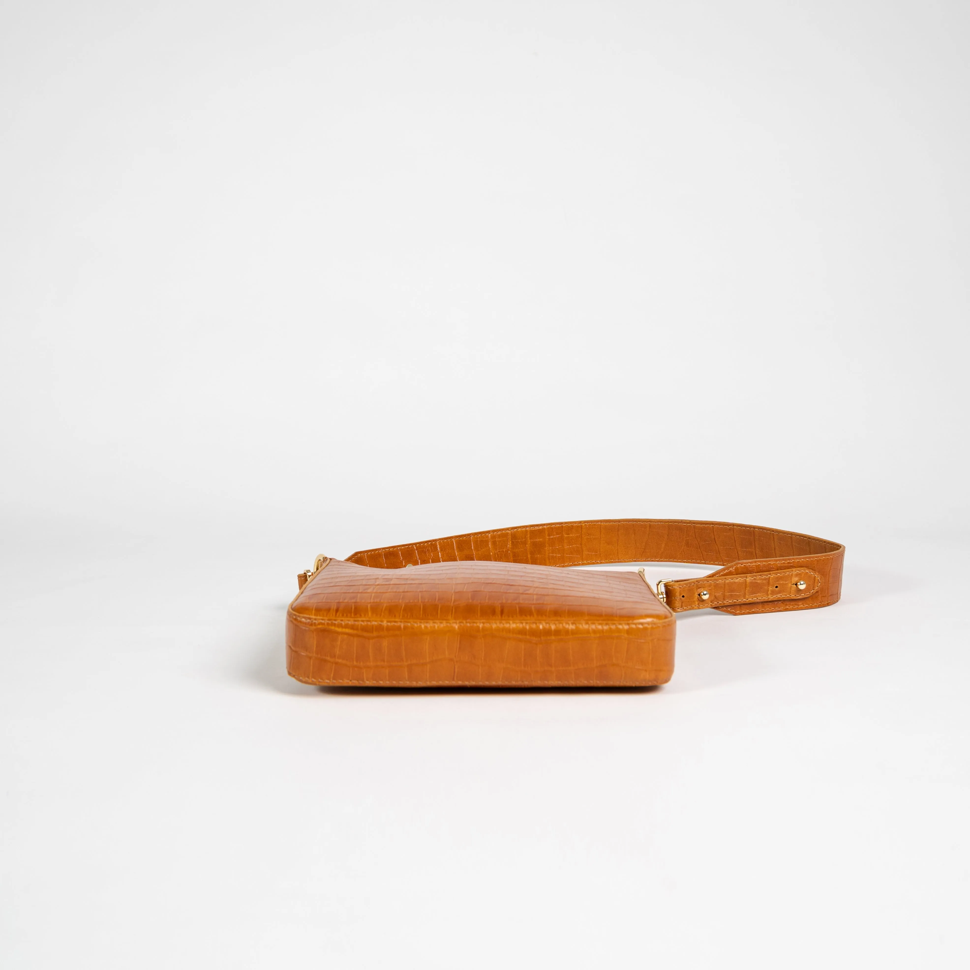 Small Leather Sling Bag - Brown