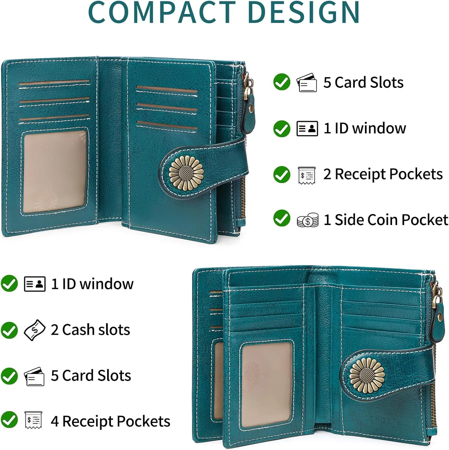 Small Wallets for women RFID Blocking Bifold Wallet