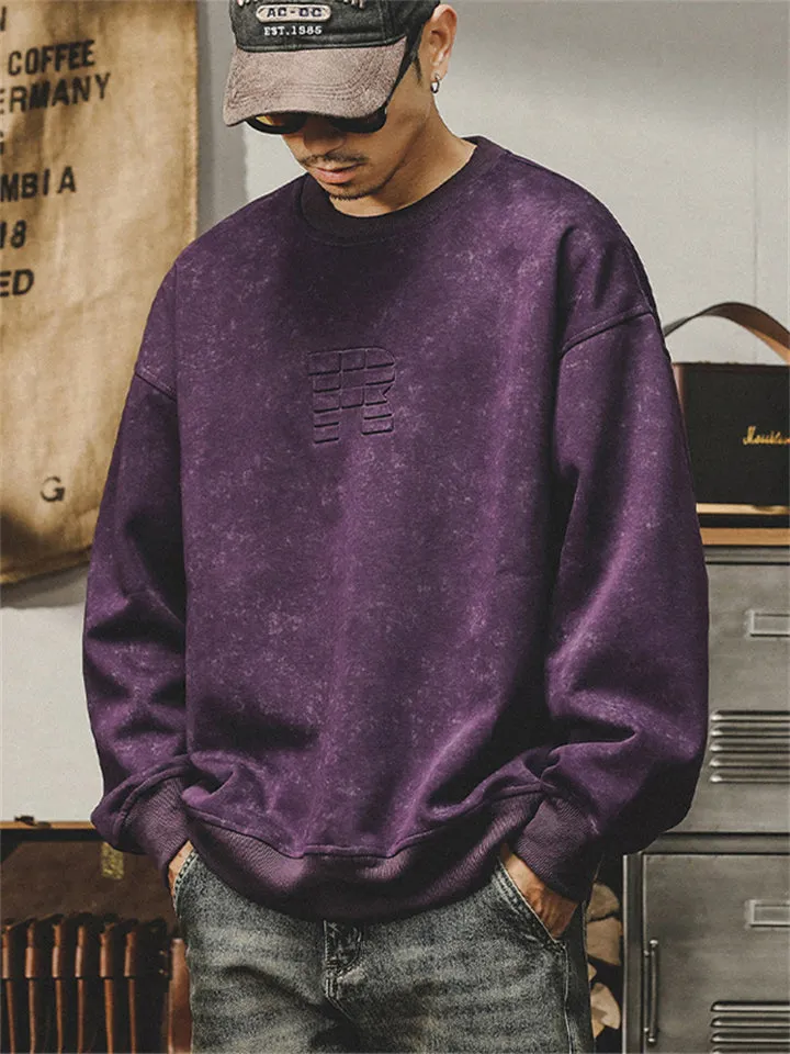 Spring Crew Neck Long Sleeve Male Oversized Sweatshirt