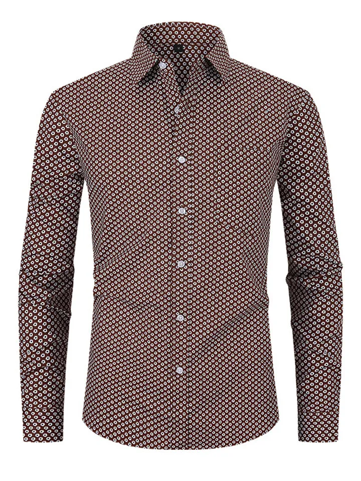 Stylish Printed Turn-down Collar Holiday Shirt for Male