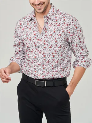 Stylish Printed Turn-down Collar Holiday Shirt for Male