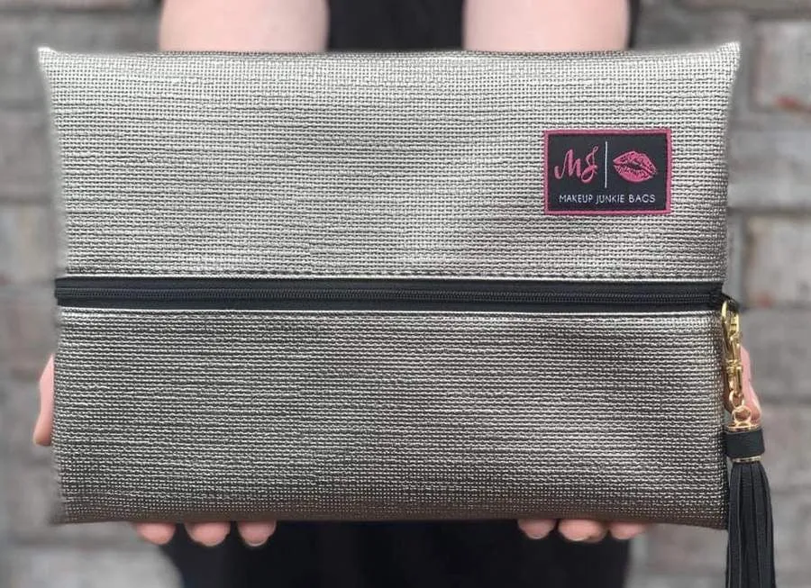 Subtle Silver Makeup Junkie Bags
