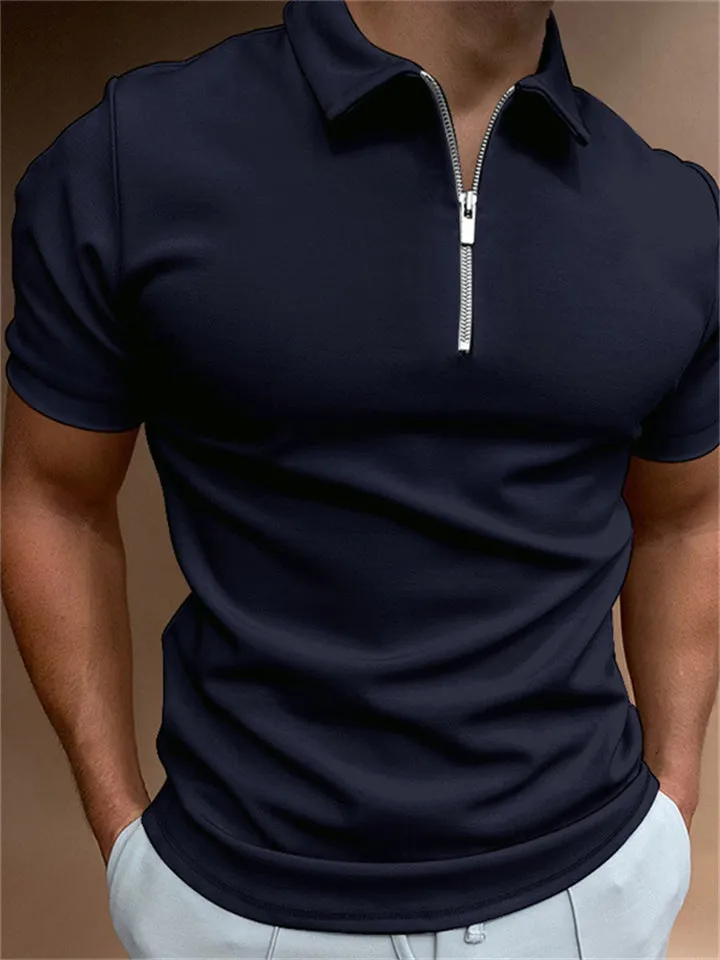 Summer Short Sleeve White Polo Shirt Mens