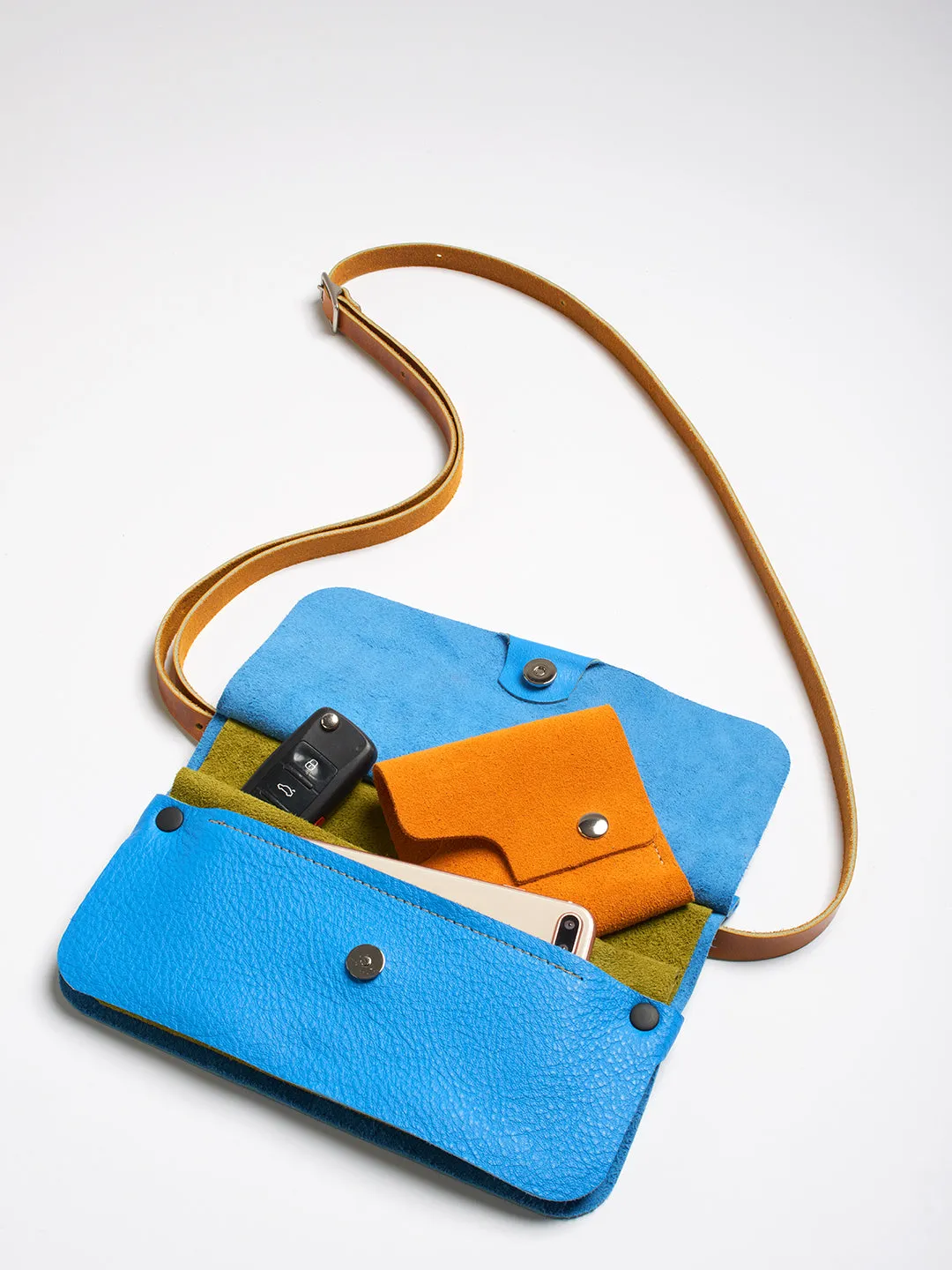 The Novella bag - Sky blue leather