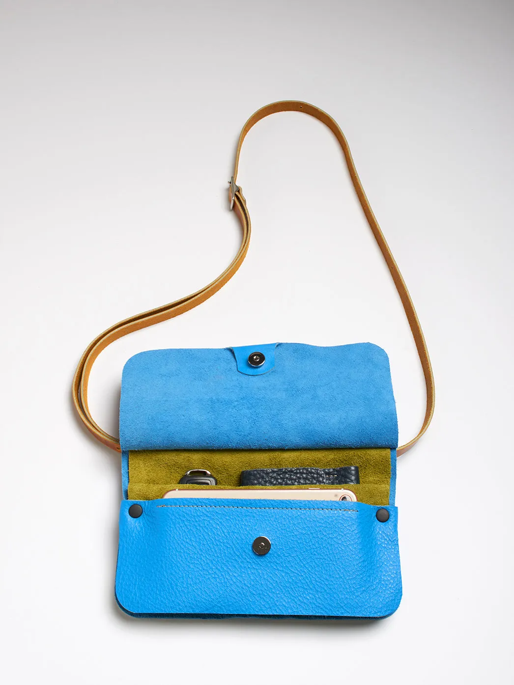 The Novella bag - Sky blue leather