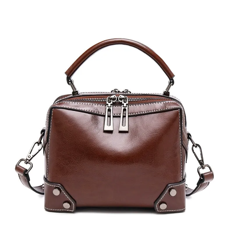 Top Grain Leather Crossbody Bag Women Natural Leather Shoulder Bag Vintage Style Leather Handbag Christmas Gift For Her SX6626
