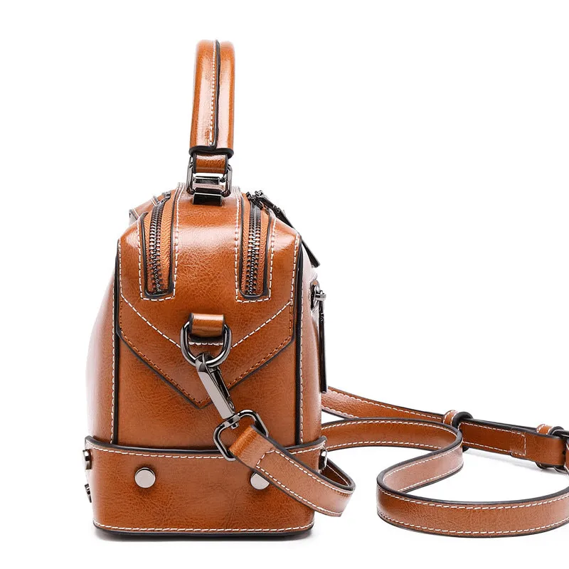 Top Grain Leather Crossbody Bag Women Natural Leather Shoulder Bag Vintage Style Leather Handbag Christmas Gift For Her SX6626