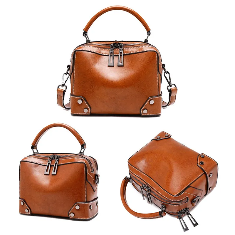 Top Grain Leather Crossbody Bag Women Natural Leather Shoulder Bag Vintage Style Leather Handbag Christmas Gift For Her SX6626